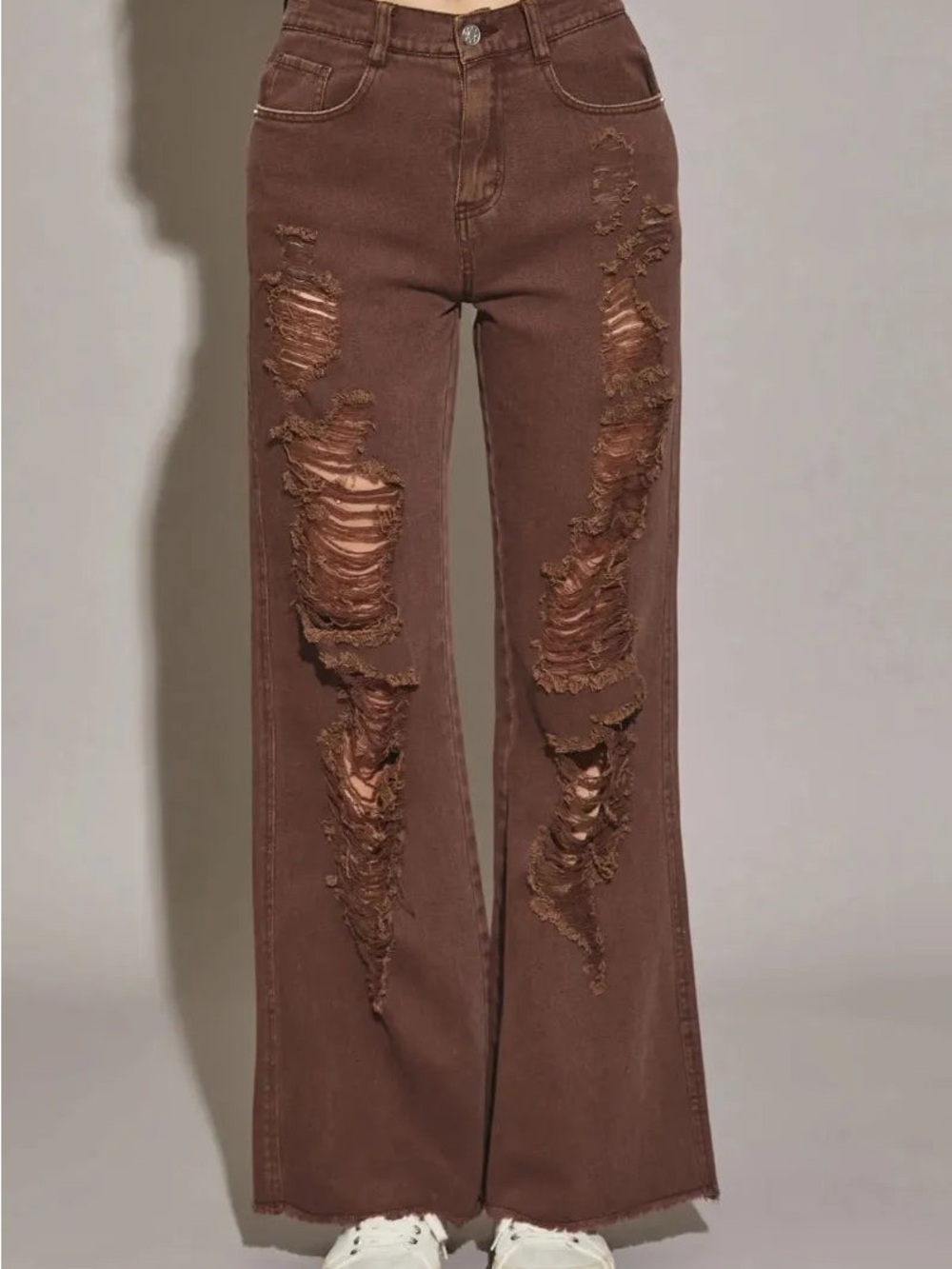 NWT Mustard Seed Distressed High Waist Cut Edge Denim Pants
